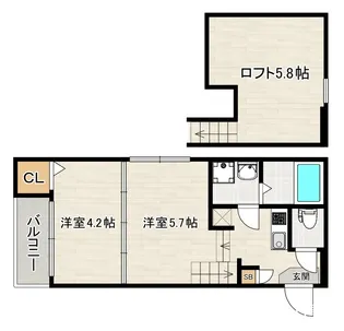 ハーモニーテラス唐原VI【1階】の間取り