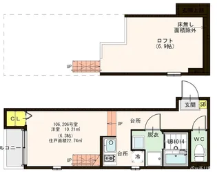 ハーモニーテラス大楠【1階】の間取り