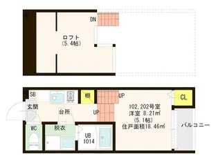 ラファータ高宮【1階】の間取り
