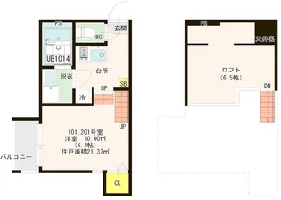 AITレジデンス博多【1階】の間取り