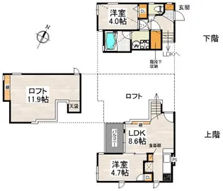CB和白オーシャンフォルム【2階】の間取り
