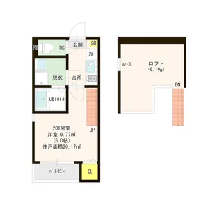 丸石ハイツ梅林【2階】の間取り