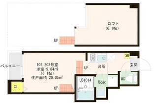 シャイニングレイ和白【2階】の間取り