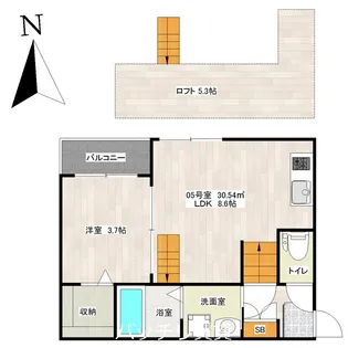 Cloud 9-I【1階】の間取り