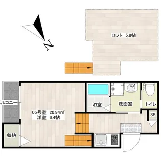 グランドーレ箱崎【1階】の間取り