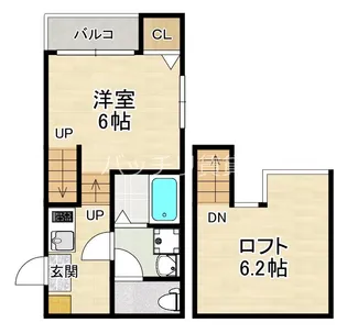 ハーモニーテラス西新【1階】の間取り