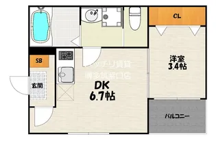 リブション井尻【2階】の間取り