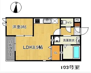 Grandtic Sunbath紫【1階】の間取り