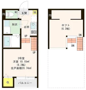 ハーモニーテラス唐原VII【2階】の間取り