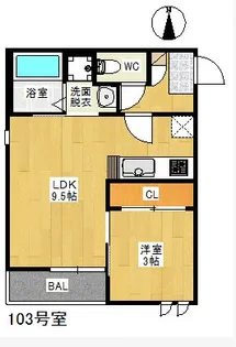 Grandtic 筑紫野【1階】の間取り