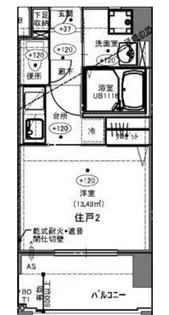メイクス博多石城【4階】の間取り