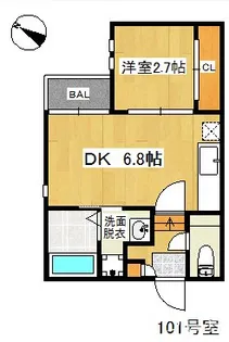Grandtic SK 西新【1階】の間取り