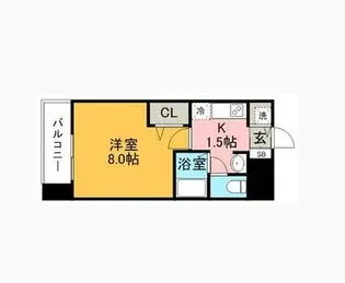 アンピール唐人町【8階】の間取り