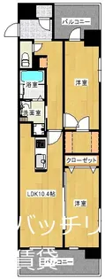 アクアレジデンス千早【3階】の間取り