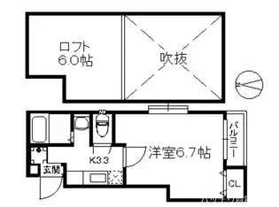 クリスタルK天神南【2階】の間取り