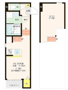 ロジェ井尻【2階】の間取り