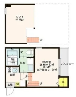 ハーモニーテラス板付【1階】の間取り