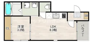 ハーモニーテラス香椎V【1階】の間取り