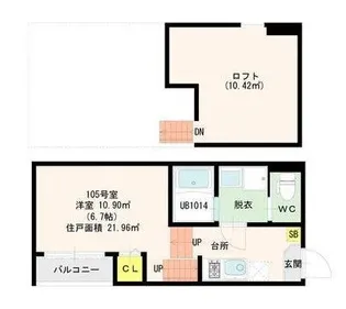 レアリーゼK&S【2階】の間取り