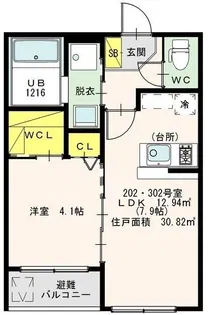 EXA福岡吉塚【2階】の間取り
