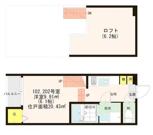 檸檬館【2階】の間取り