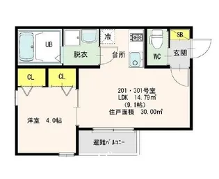reussir千代博多【2階】の間取り