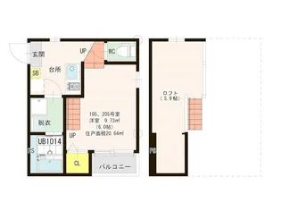 ハーモニーテラス筥松VI【2階】の間取り
