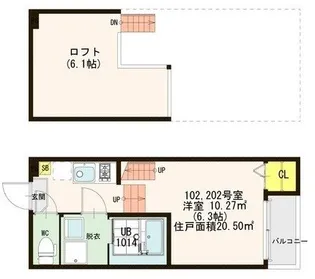 ディアレスト愛宕【1階】の間取り
