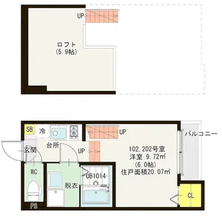 ハーモニーテラス茶山【1階】の間取り