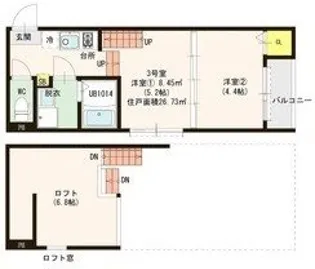 ハーモニーテラス和白XIV【1階】の間取り