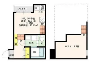 ボヌール室見【2階】の間取り