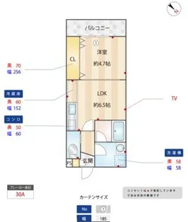 グランドライン那の川【1階】の間取り