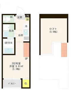 ラシュレ香椎【2階】の間取り