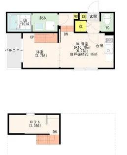 アルカンジュ吉塚本町【1階】の間取り