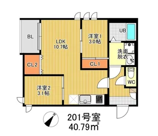 レガレスト大橋【2階】の間取り
