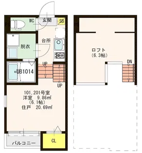 YMW【2階】の間取り