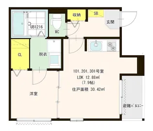 アーバングレイス箱崎【2階】の間取り