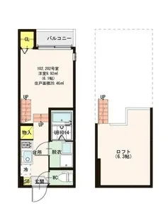 1Kの間取り画像