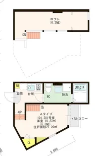 ハーモニーテラス南本町【1階】の間取り