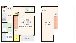 丸石ハイツ梅林【2階】の間取り
