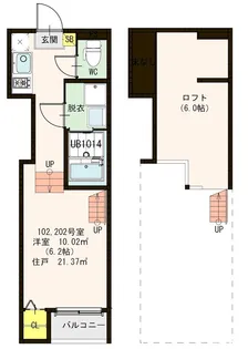 堅粕四丁目K.Aコーポ【2階】の間取り