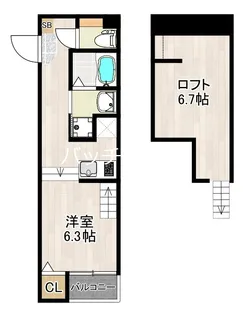 ハーモニーテラス土井III【1階】の間取り