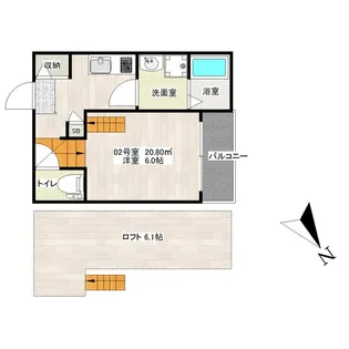 グランドーレ箱崎【2階】の間取り