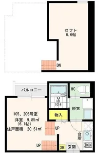 クレール ソレイユ【2階】の間取り