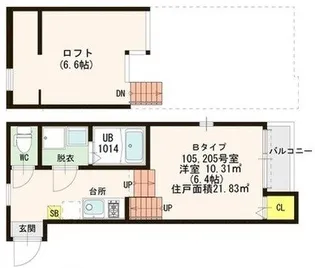 ハーモニーテラス梅林【1階】の間取り