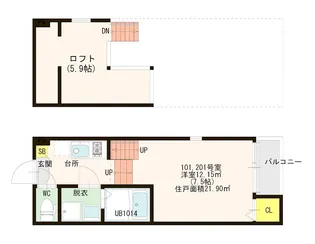 エスクラス福岡南【1階】の間取り