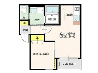 ノースヒル【3階】の間取り