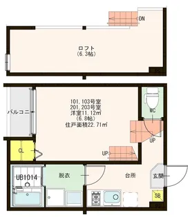キャッスルスリー【2階】の間取り