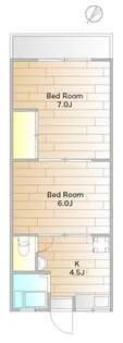 ハナブサマンション【4階】の間取り