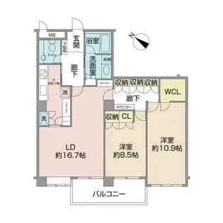 エステージ上野毛【3階】の間取り